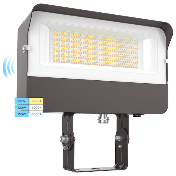 Luxrite Outdoor LED Flood Lights with Dusk to Dawn 80/100/150W Up to 19500LM 3CCT 3000K-5000K IP65 DLC UL LR40355-1PK - main